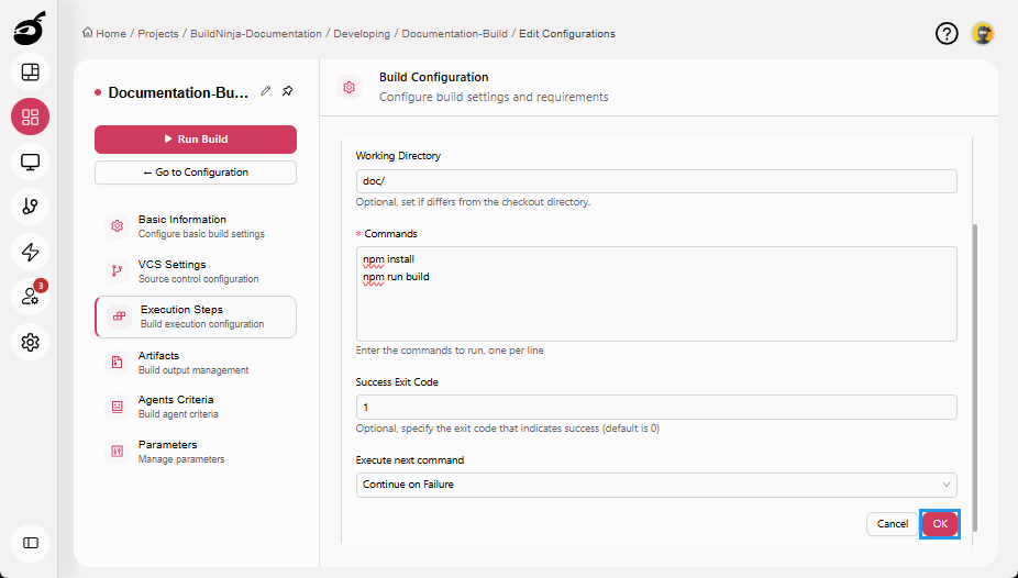 create-build-buils-steps-ok-button