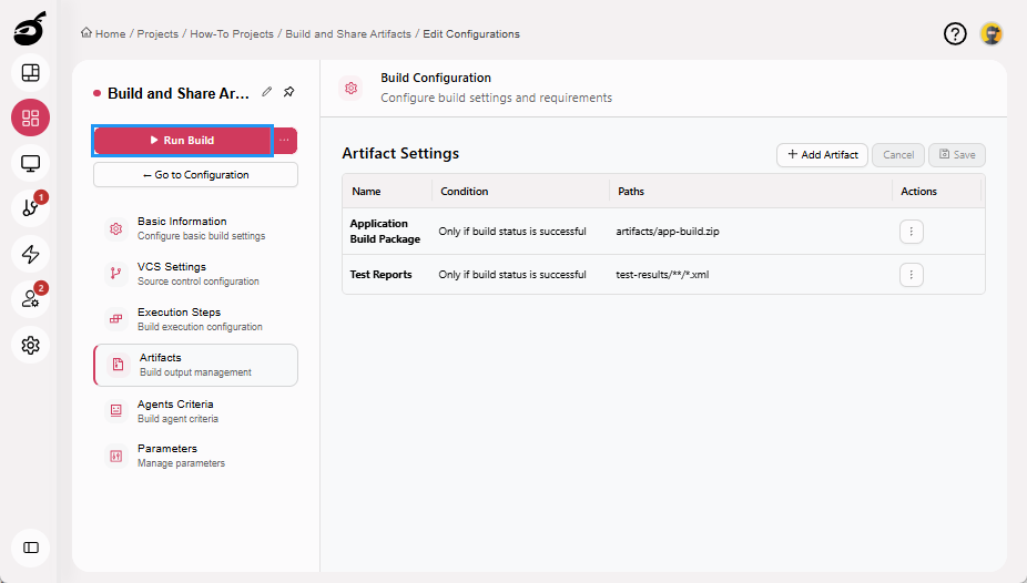 how-to-artifacts-run-build-button