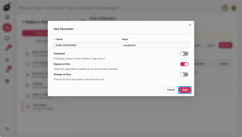 how-to-kubernetes-namespace-parameters-add-parameter-popup-add-button