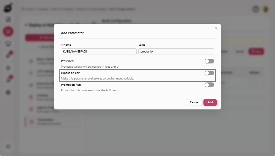 how-to-kubernetes-namespace-parameters-add-parameter-popup-expose-on-env-button