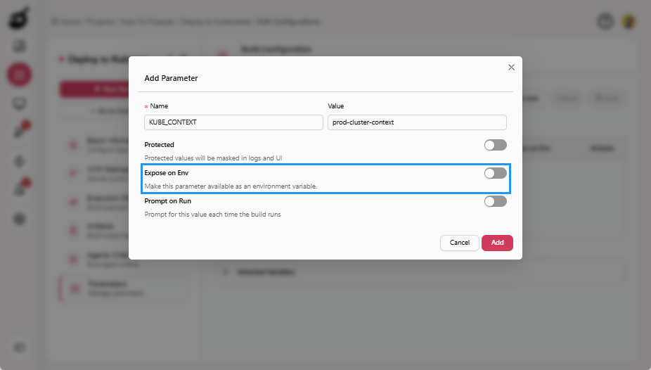 how-to-kubernetes-parameters-add-parameter-popup-expose-on-env-button
