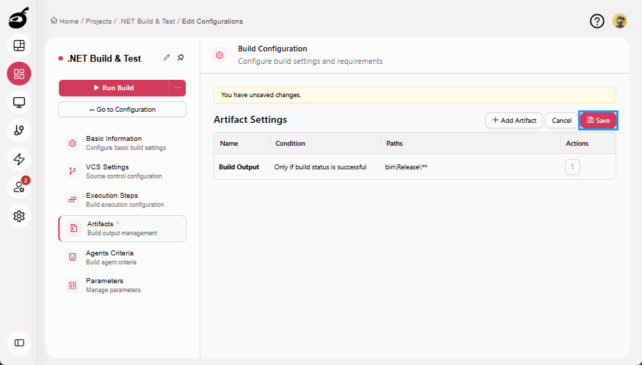 how-to-net-artifacts-page-save-button