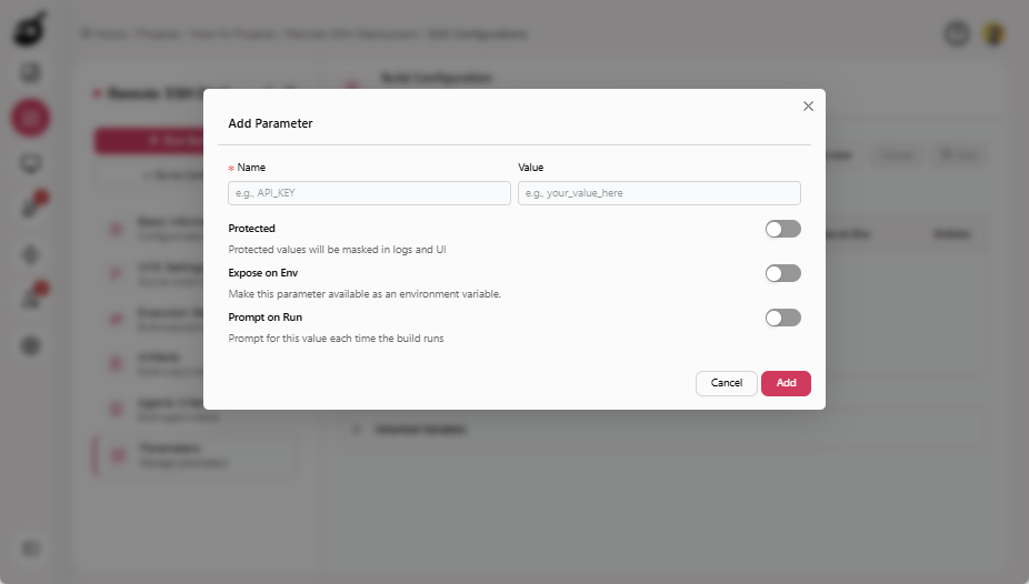 how-to-ssh-add-paramter-page