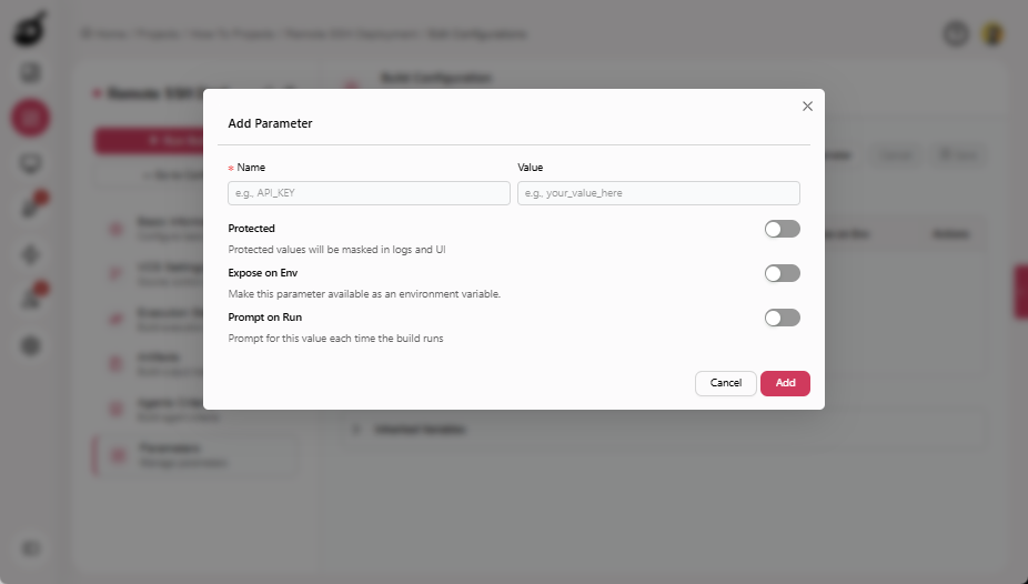 how-to-ssh-add-paramter-page