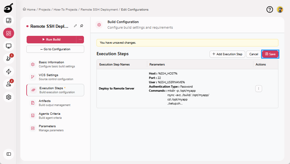 how-to-ssh-execution-steps-save-button