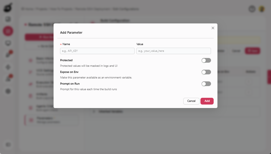 how-to-ssh-host-add-paramter-page