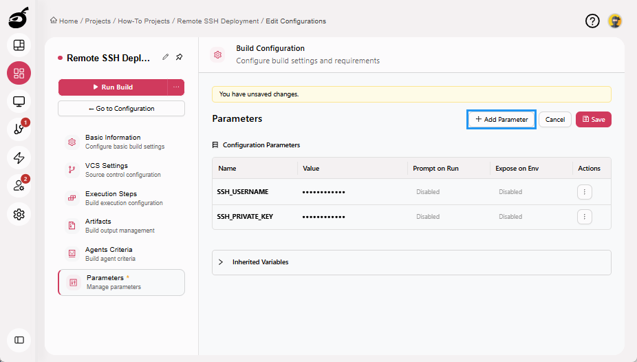 how-to-ssh-host-parameter-add-parameter-button