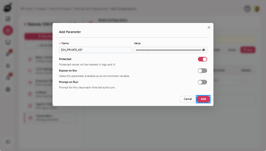 how-to-ssh-key-add-paramter-add-button