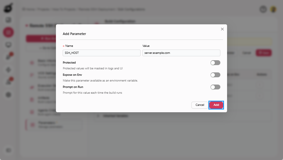 how-to-ssh-password-host-add-button