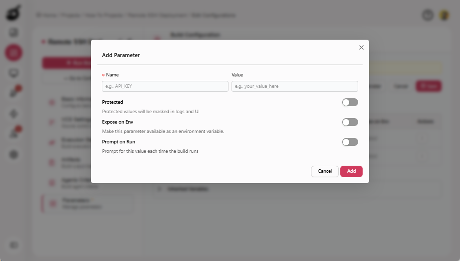 how-to-ssh-password-host-add-paramter-page