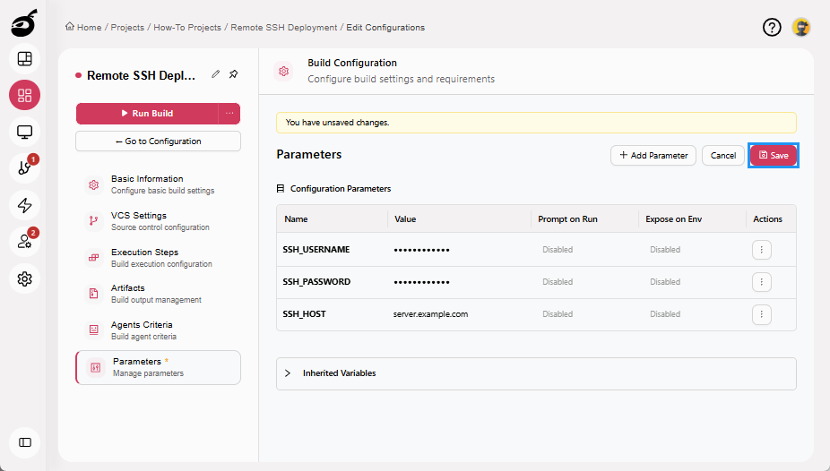 how-to-ssh-password-parameter-save-button